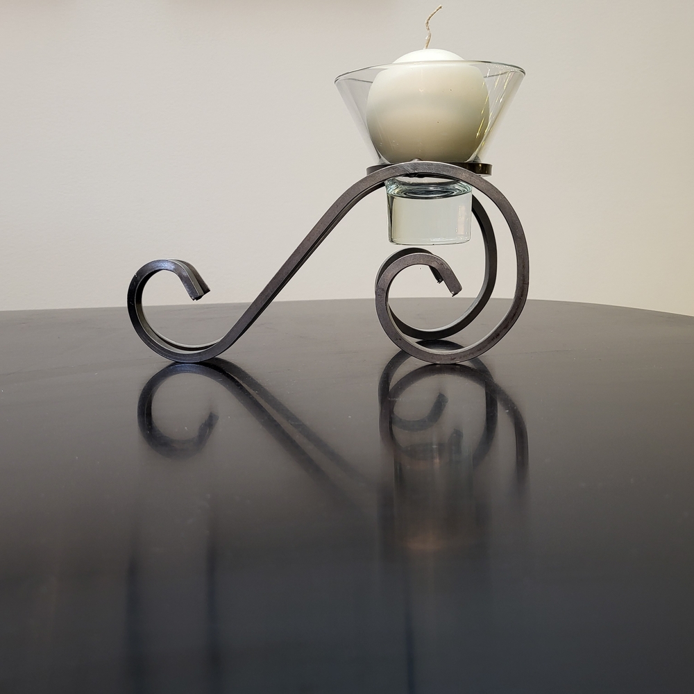 Danish Wrought Iron Candle Holder